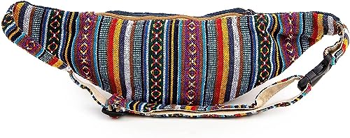 Freakmandu Eco-Friendly Boho Hippie Style Hemp Fanny Pack Blue Hip Waist Bag for Hiking Running Jogging (Azure) - color: Azure
