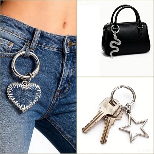 2pcs Shoe Charm Chain,Punk Silver Star Boot Chains for Women,Gilrs,Shoelace Jewelry Chain Charms,Handbag Chain,Shoe Charms Accessories for Sneakers,Doc Martens,Casual Shoes,Bag,Keychain