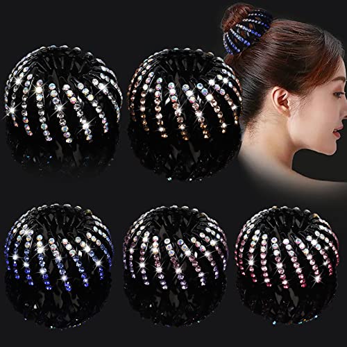 5 Pcs Bird Nest Hair Clips Holder Ponytail Holder Bun Barz Bun Clip Accessories for Women and Girls (Color-5) - color: Color-5
