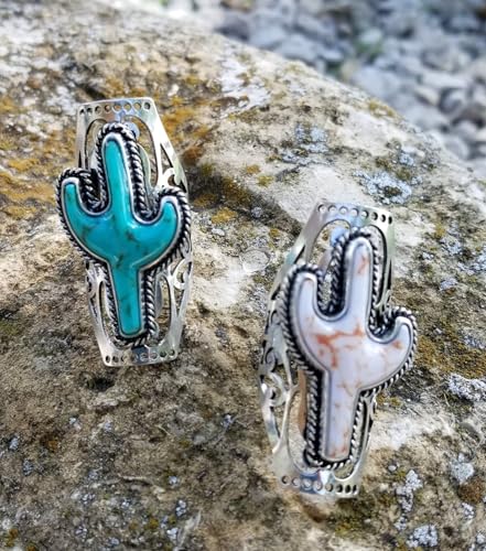 Turquoise Western Rings for Women Adjustable Country Rings Vintage Turquoise Open Ring Western Country Jewelry Gifts - style: Style2