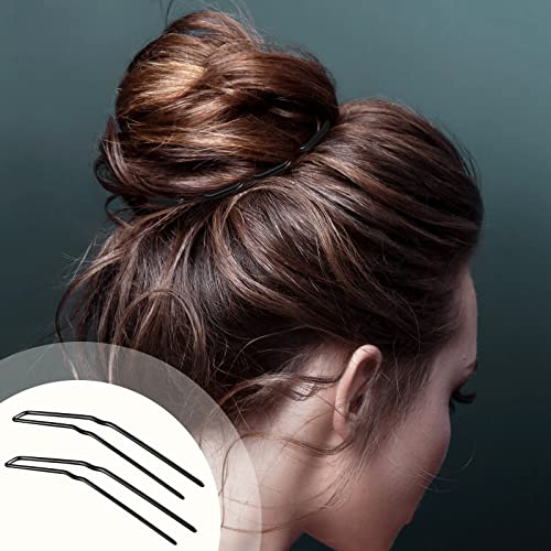 36 Pieces U Shaped Hairpins Ballet Buns Bobby Pins Hair Styling Metal Hairpins for Updo Bun Bobby Pins for Women Lady Thick Thin Long Curly Hair(Black, 2.5 Inches) - color: Black, size: 2.5 Inch