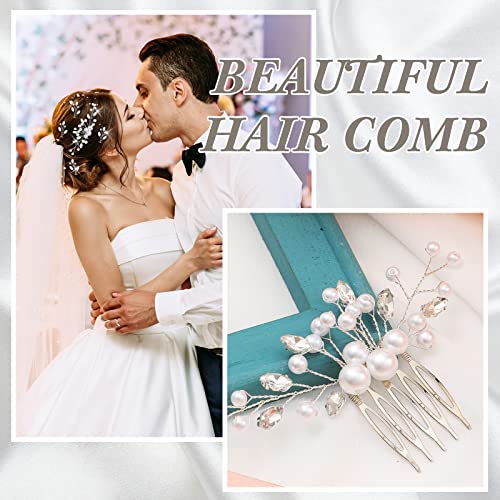 Geosar 9 Pcs Wedding Hair Accessories Pearl Hair Pins Women Vintage Hairs Piece Bridal Accessories for Bride Bridesmaids(Silver,Retro Style) - color: Silver, style: Retro