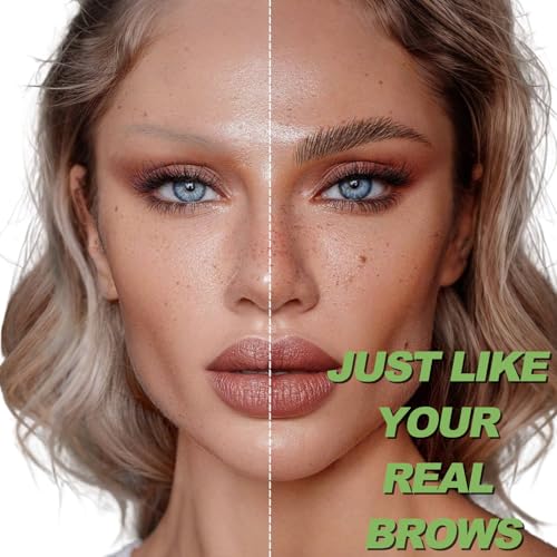 Microblading Eyebrow Pen, Waterproof Eyebrow Pencils for Women Brown Hair Like Natural Brow Contouring Pen, Precise Thin Four Forks Tip Liquid Pencil, Medium Brown