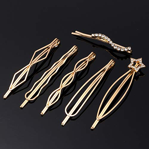 20 Pieces Elegant Hair Barrettes Bridal Golden Metal Hair Clip | Artificial Pearl Hair Pins, Clear Rhinestone Bobby Pin, Weddings Hair Accessories