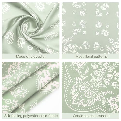 DOOBO Satin Head Scarf - 27.5 Inches Silk Bandana Hair Wrap Square Scarf for Women & Girls - color: Light Green