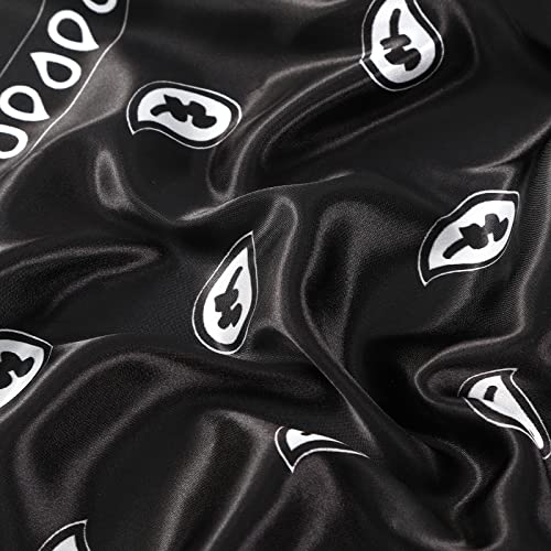 AWAYTR Satin Silk Scarf - Large Hair Bandana, Sleeping Wrap for Women - color: Paisley(black#1)