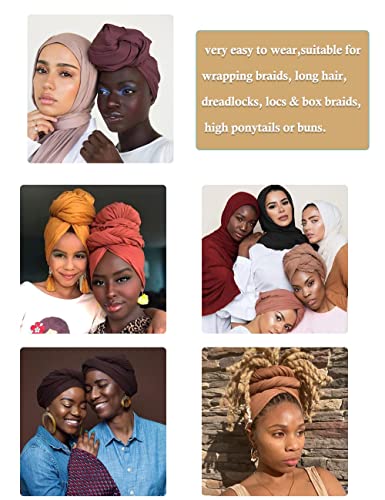 Nonbongoy Head Wraps for Black Women Stretch Headwraps Large Hair Wraps Hijab Scarves for Muslim Head Scarf Turban Headbands - color: 1-light Green Headwrap