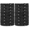 Black Elastic Hair Ties for Women and Girls, Funtopia 30 Pcs No Metal No Slip Braided Ponytail Holders for Thick and Medium Hair - color: 4.Black