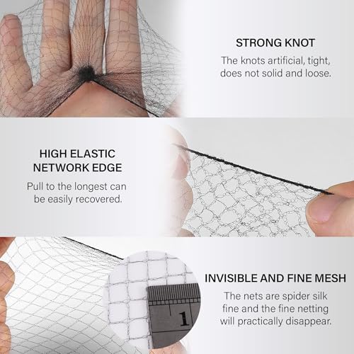 80Pcs Hair Nets for Buns -Black Ballet Bun Nets & Hair Pins for Girls & Women Invisible Bun Covers for Women's Hair 30Pcs 12Inch Nets and 50Pcs Hair Pins for Buns Ballet Bun Kit - color: Black, size: 12 Inch