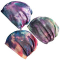 Women's Baggy Slouchy Beanie Chemo Hat Cap Scarf - color: 3 Pack-multicolor B