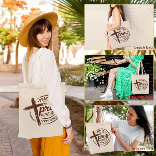 Christian Gifts for Women, Floral Faith Canvas Tote Bag, Faith Gifts for Women Mom Inspirational - color: Boho Christian 776
