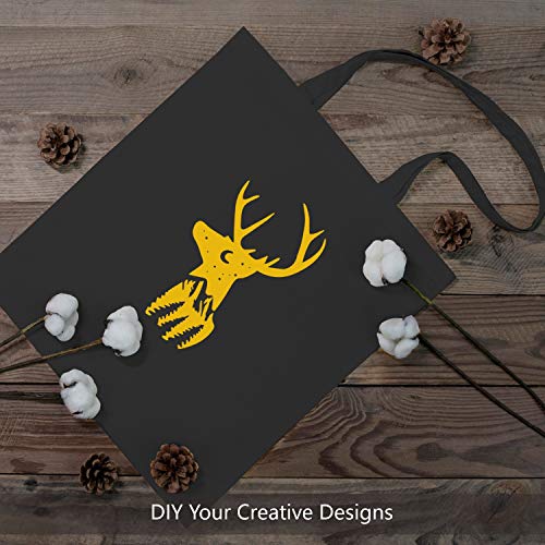 TOPDesign 5-Pack Economical 16"x15" Black Cotton Tote Bag, Lightweight Medium Reusable Grocery Shopping Cloth Bags, Suitable for DIY, Advertising, Promotion, Gift, Activity - color: Black, size: Medium