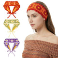 3Pcs Boho Crochet Headband Hippie Hair Bandanas Knitted Headwear Soft Stretch Hair Accessories for Women