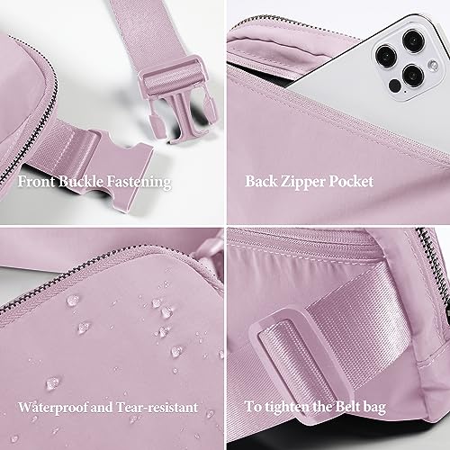 ODODOS Unisex Mini Belt Bag with Adjustable Strap Small Fanny Pack for Workout Running Traveling Hiking, Lavender - color: Lavender