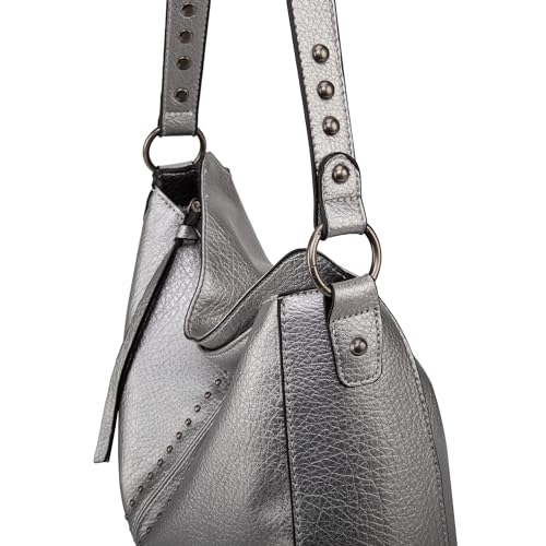 Montana West Hobo Bag for Women Crossbody Purse and Handbags Ladies Chic Shoulder Bags - color: Pearl Silver