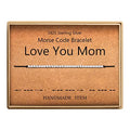 KGBNCIE Inspirational Gifts for Women, Morse Code Funny Gifts Bracelets for Women, S925 Sterling Silver Morse Code Bracelets Friend Gifts - style: 11 Love You Mom