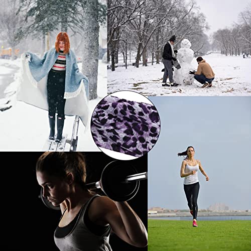 Woration Headband Yoga Leopard Print Cross Wide Elastic Headwear Head Wrap Hairband Twist Turban Knot Head wrap Hair Accessories for Women, Girls - Purple - color: Leopard E