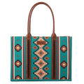 Wrangler Aztec Tote Bag for Women Boho Shoulder Purses and Handbags - color: Angel Diamond Turquoise-l