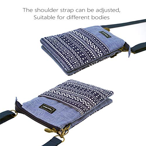 Roomy Cell Phone Purse Wallet Canvas Small Crossbody Purse Bags with Shoulder Strap For Women teen girlsl | Roomy - color: P-blue