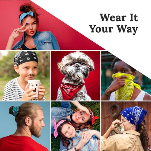 ZENO 100% Cotton & Natural Fibers Bandana Scarf - Soft, Durable, Machine Washable – Unisex for Men & Women - color: Green Single