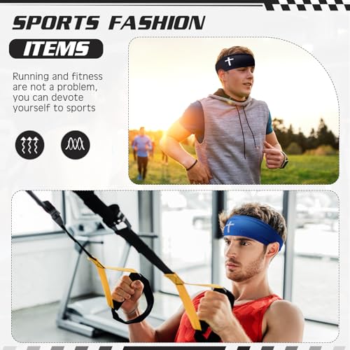 18 Pcs Sports Sweatbands for Men Women Camo Headbands Workout Non Slip Headbands Breathable Head Band Fitness Stretchy Unisex Hairband for Yoga Running Cycling Ball - color: Jesus Color