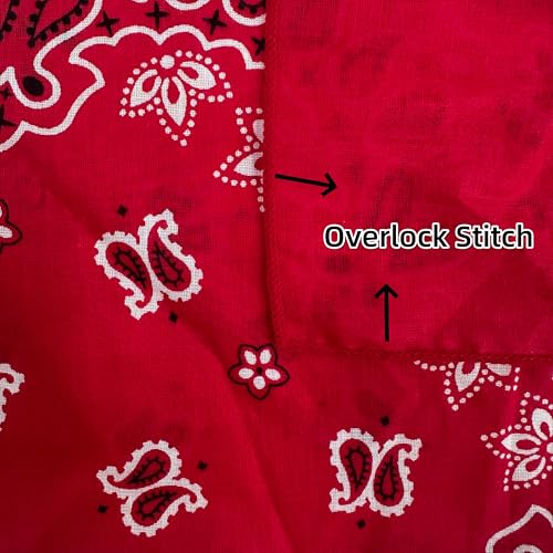 Bandana Single Pack Soft Thin 27 inch Cotton Paisley Extra Large Headwear - color: Red