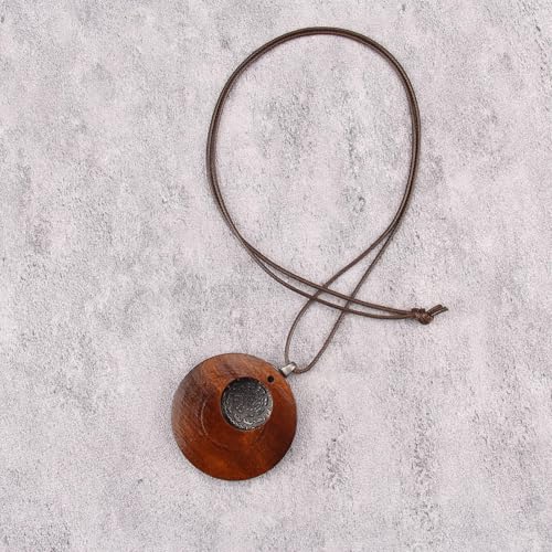 GelConnie Leather Necklaces Turquoise Long Boho Necklaces for Women Brown Chunky Circle Pendant Chocker Necklace Gold Sweater Necklace - style: Boho Brown Necklace