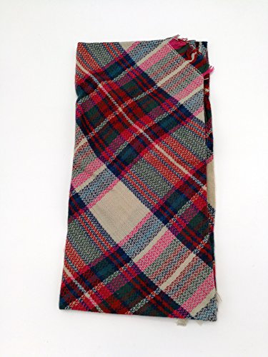 Wander Agio Womens Warm Long Shawl Winter Wraps Large Scarves Knit Cashmere Feel Plaid Triangle Scarf - color: Beige Pink Colour 1