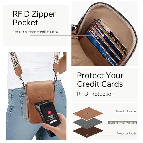 GEMIU Small Crossbody Bags for Women Cell Phone Purse Crossbody Wallet Purses with Card Slots - color: Apricot