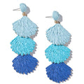 Boho Raffia Earrings Starfish Shell Seashell Dangle Drop Earrings Cute Statemnet Trendy Jewelry Summer Beach Outfits for Women - color: Blue, size: Shell