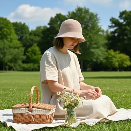 Women Straw Hat Beach Sun Cap Foldable Paper Knitted for Travel Summer Vacation Soft Lightweight Breathable - color: Pink