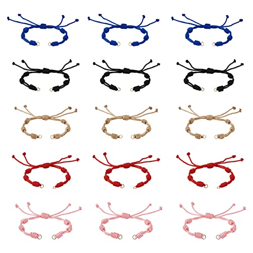 Adjustable Slider Bracelets Colorful Half Finished Bracelets Adjustable Beaded Bracelets DIY Friendship Bracelets for Women Jewelry Making Gifts Supplies - color: 5 Colors