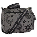 Sun Moon Stars and Planets Celestial Hippie Boho Crossbody Single Shoulder Bag - color: Gray