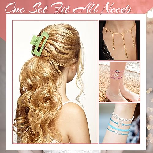 49 Pcs Boho Jewelry Set for Women, Surfer Wave Friendship Bracelets Layered Necklace Hair Clip, Summer Beach Gift - style: Romantic