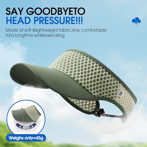 AUSFLUG Sun Visor Hat Men Women - Wide Brim Quick Dry Adjustable Cap, Lightweight for Golf Tennis Pickleball Beach - color: Army Green