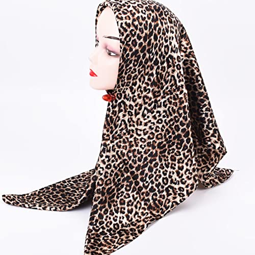 35 x 35 Women's Fashion Pattern Large Square Silk Like Hair Scarf Head Sleeping Wrap Satin Neck Bandana for Gift… - color: Coffee. - Pure Leopard Print