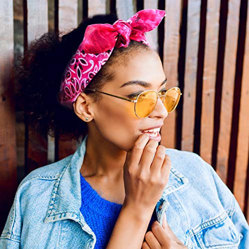 URATOT 12Pcs Paisley Cotton Bandana Printed Head Scarf Set | Rich color options classic paisley printed available for both adults and children with diverse usage scenarios - color: Mixed 12 Colors G