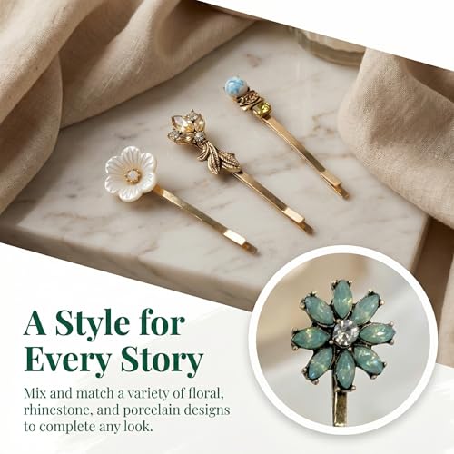 NIIIYTYB 7PCS Vintage Hair Clips for Women Elegant Decorative Bobby Pins and Hairpins Cute Hair Accessories for Ladies Styling Tools Retro Women's Pin Clips for Everyday and Special Occasions
