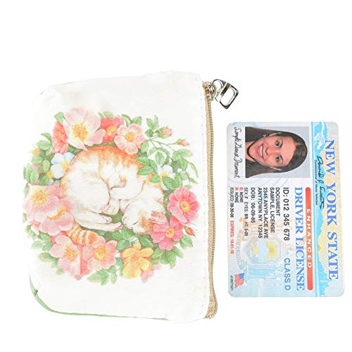 Women and Girls Cute Fashion Coin Purse Wallet Bag Change Pouch Key Holder - color: Cat In Flower