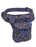 The Collection Royal Handmade Festival Waistpack Boho Hippie Waist Bag Hip Bum Running Belt Fanny Pack Travel Utility Belt (Blk+Prpl) - color: Blk+Prpl