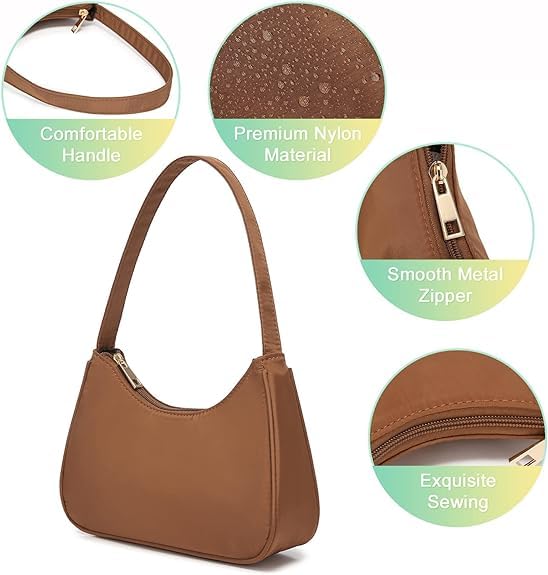Loiral Small Purse for Women, Retro Classic Tote HandBag Shoulder Bags Clutch Purse - color: Caramel
