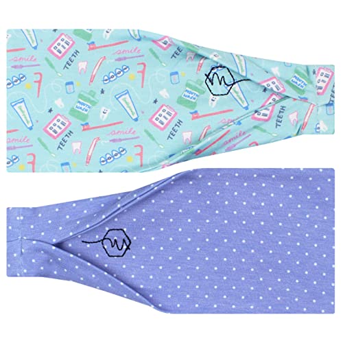 Maven Thread Wide Workout Headbands for Women – Non-Slip Sweatbands for Gym, Running & Yoga - color: Dentist
