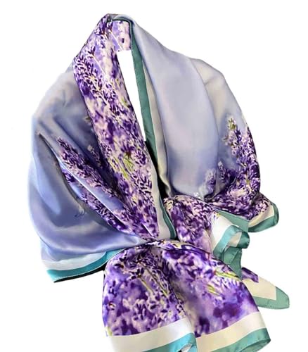Acotavie Scarfs for Women Dressy Fashion Scarves Long Floral Pattern Scarf Lightweight Sunscreen Shawls - color: C023