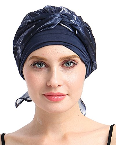 Chemo Headwear Turbans for Women Long Hair Head Scarf Headwraps Cancer Hats - color: Flying Leather