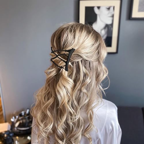 5 Pieces Stretchy Magic Hair Comb Adjustable Elastic Comb Hair Clip for Women Girls No Crease Hair Pins Vintage Hair Bun Maker Hair Accessories for Curly Thick Wavy Hair Ponytail(Black) - color: Black