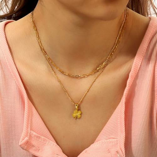 14K Gold Heart Necklace for Women Boho stainless steel waterproof Cute Dainty Love Pendant Necklaces for Women - color: Styie-9
