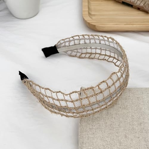 Bohemian Headband for Women-Floral Embroidered Headwrap with Lace Trim Vintage Cute Hair Band for Daily Boho Chic Style (14-Off White, One Size) - color: 14-Off White