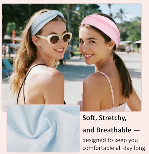 TERSE Headbands for Women Non Slip: Twist Spring Head Bands for Women's Hair Trendy Solid Color - color: Headbands Color-B