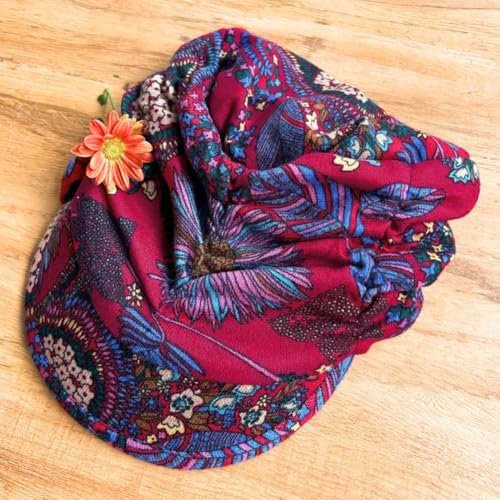 XYIYI Women Cancer Headwear Soft Chemo Beanie Baseball Cap - color: Red Flower