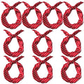 10 Pcs Long Thin Small Skinny Scarf Satin Neck Tie Ribbon Choker for Women Girls - color: Dot Red